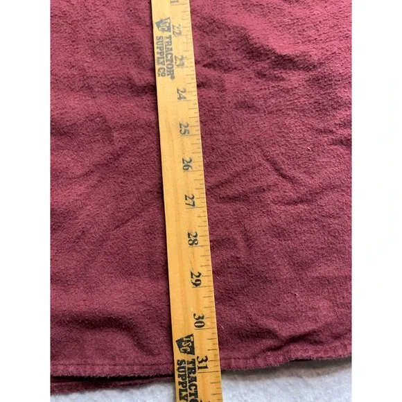 L.L. Bean Traditional Fit Chamois Cloth Shirt Men's XL REG Burgundy Flannel vTG - Picture 5 of 16